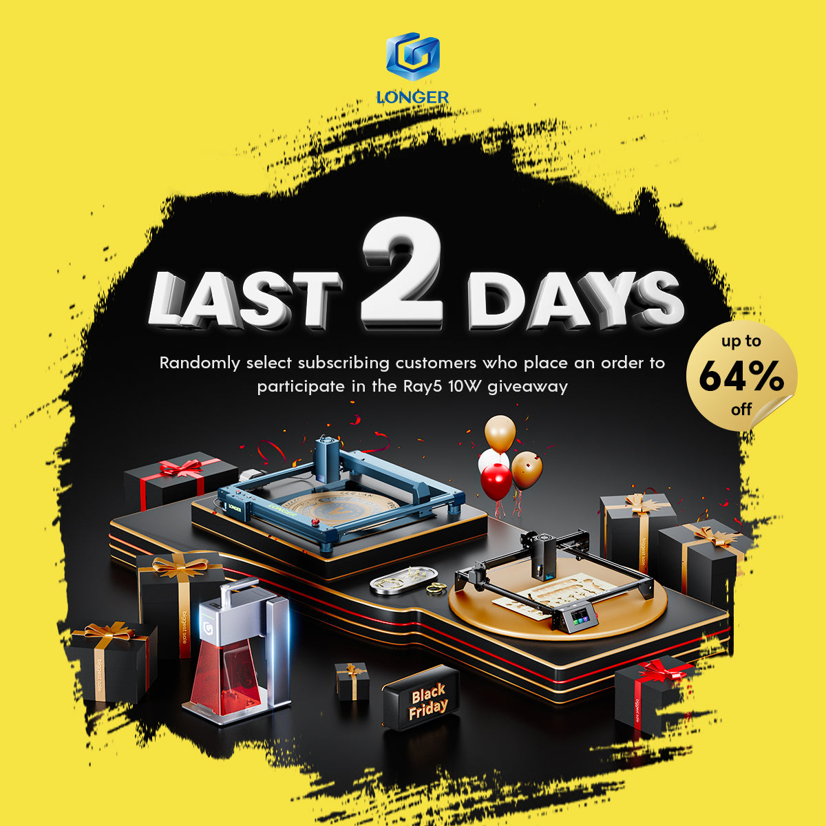 LONGER’s Black Friday 2024 Sale – Unbeatable LONGER B1, Ray5, Nano Top Laser Engraver Deals