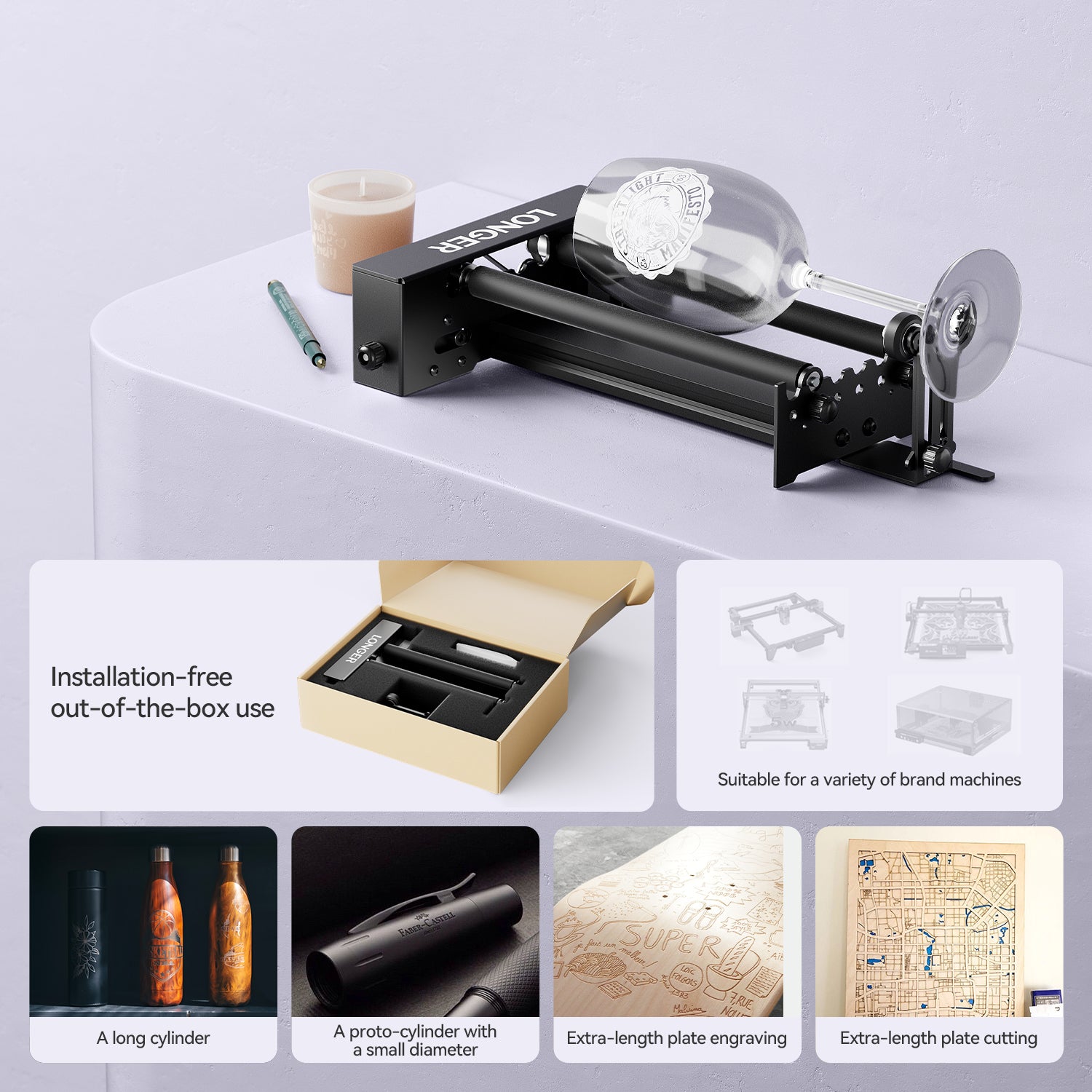 Rotary Roller Upgrade Kits for Laser Engraver