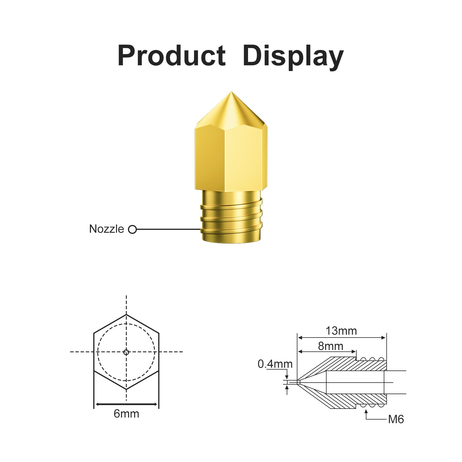 3D Printer Nozzle Copper Mouth - LONGER