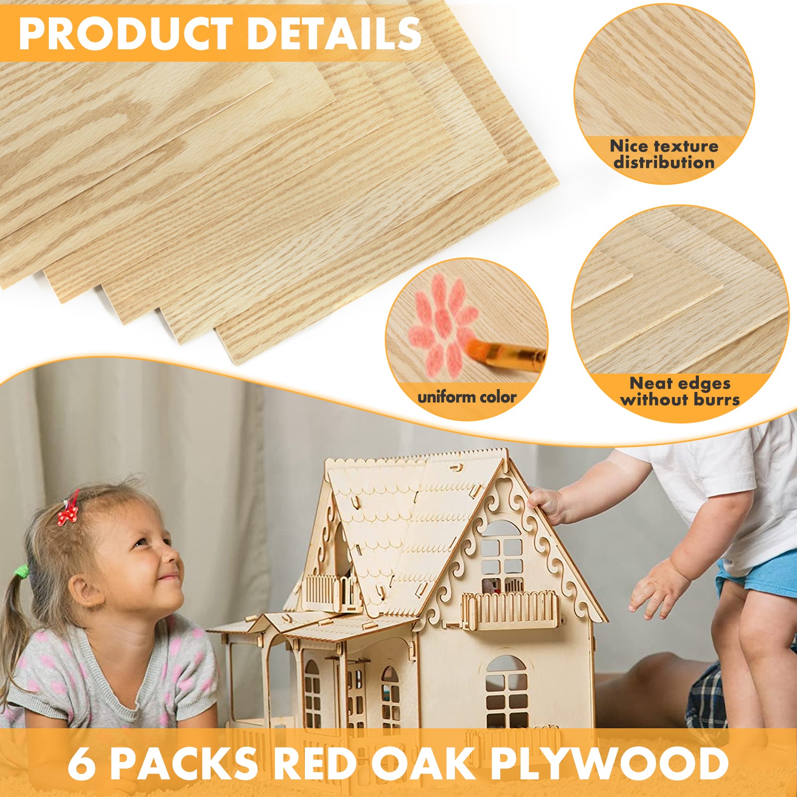 3mm Red Oak Plywood (4pcs)