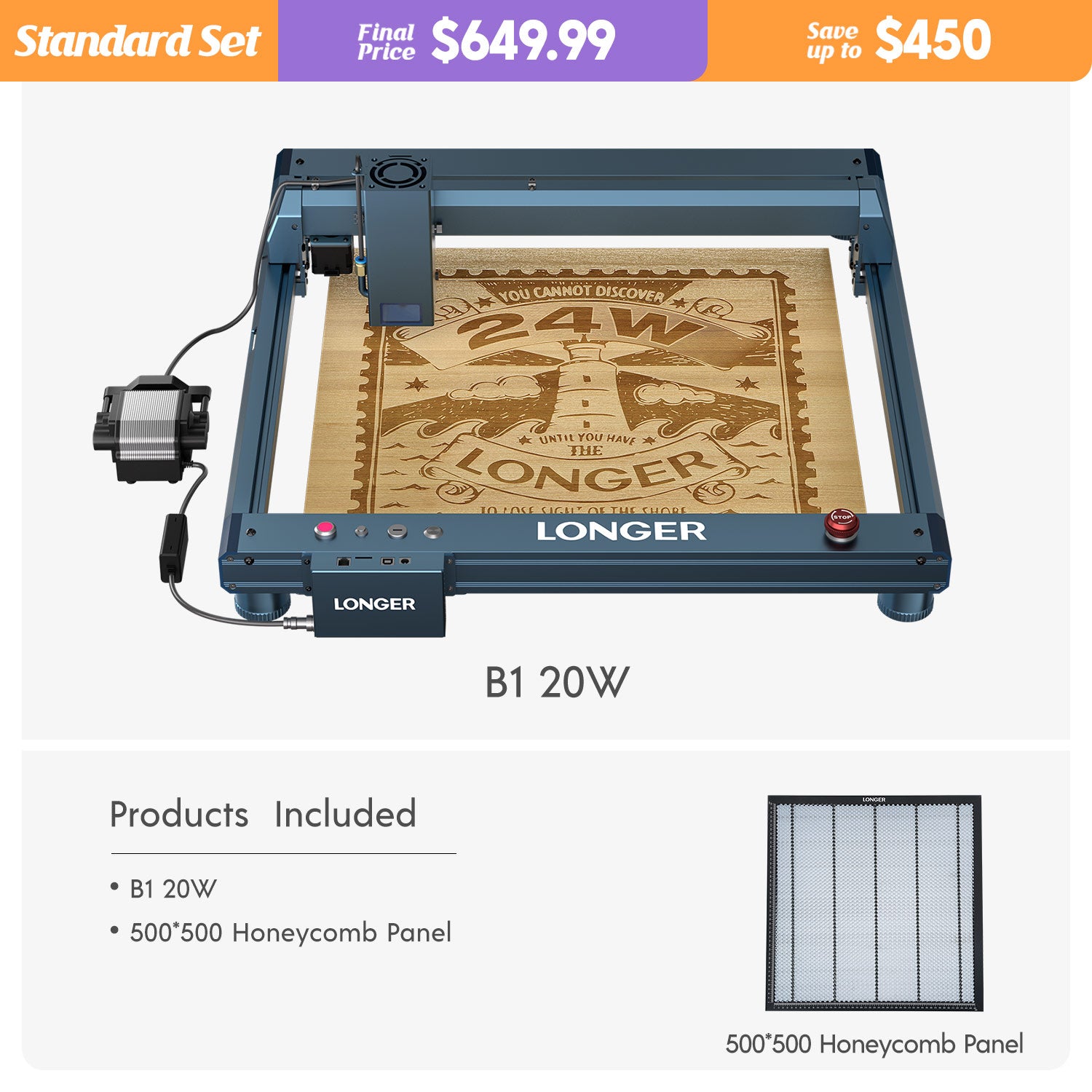 Longer Laser B1 20W Engraving Machine(22-24W Output Power)