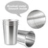 4 Pcs 500ml Stainless Steel Cup With Leather Case