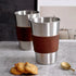 4 Pcs 500ml Stainless Steel Cup With Leather Case