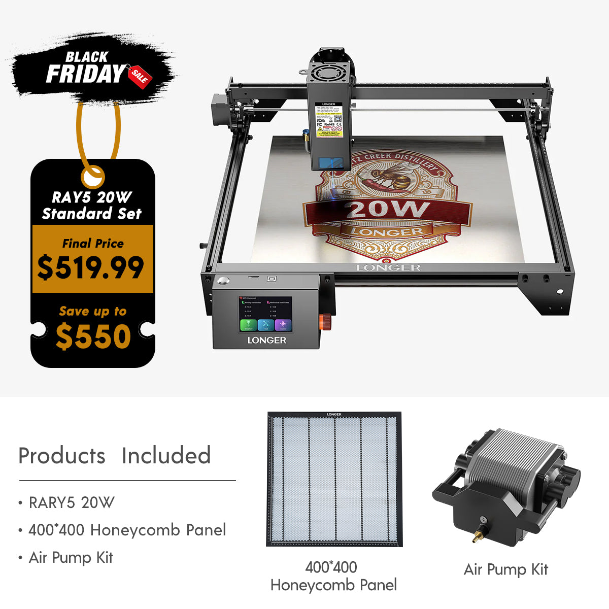 Longer RAY5 20W Laser Engraver(22-24W Output Power)