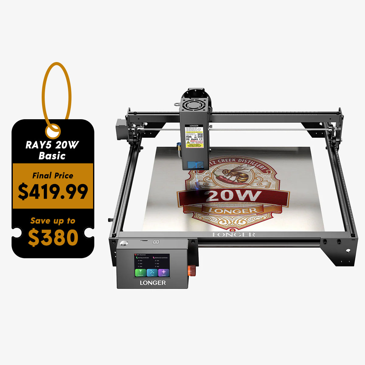 Longer RAY5 20W Laser Engraver(22-24W Output Power)