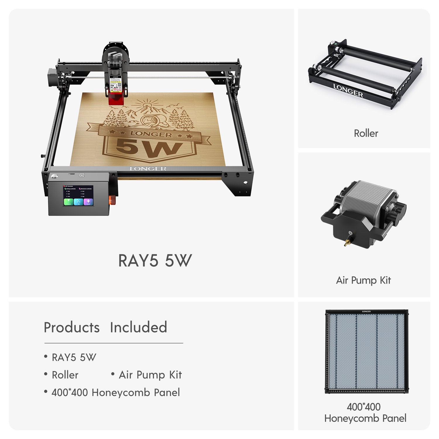 Longer RAY5 5000mW Laser Engraver is an economical Machine Suitable for Beginners, App Offline Control, DIY Engraver Tool for Metal/Glass/Wood, Engraving Area of 15.7