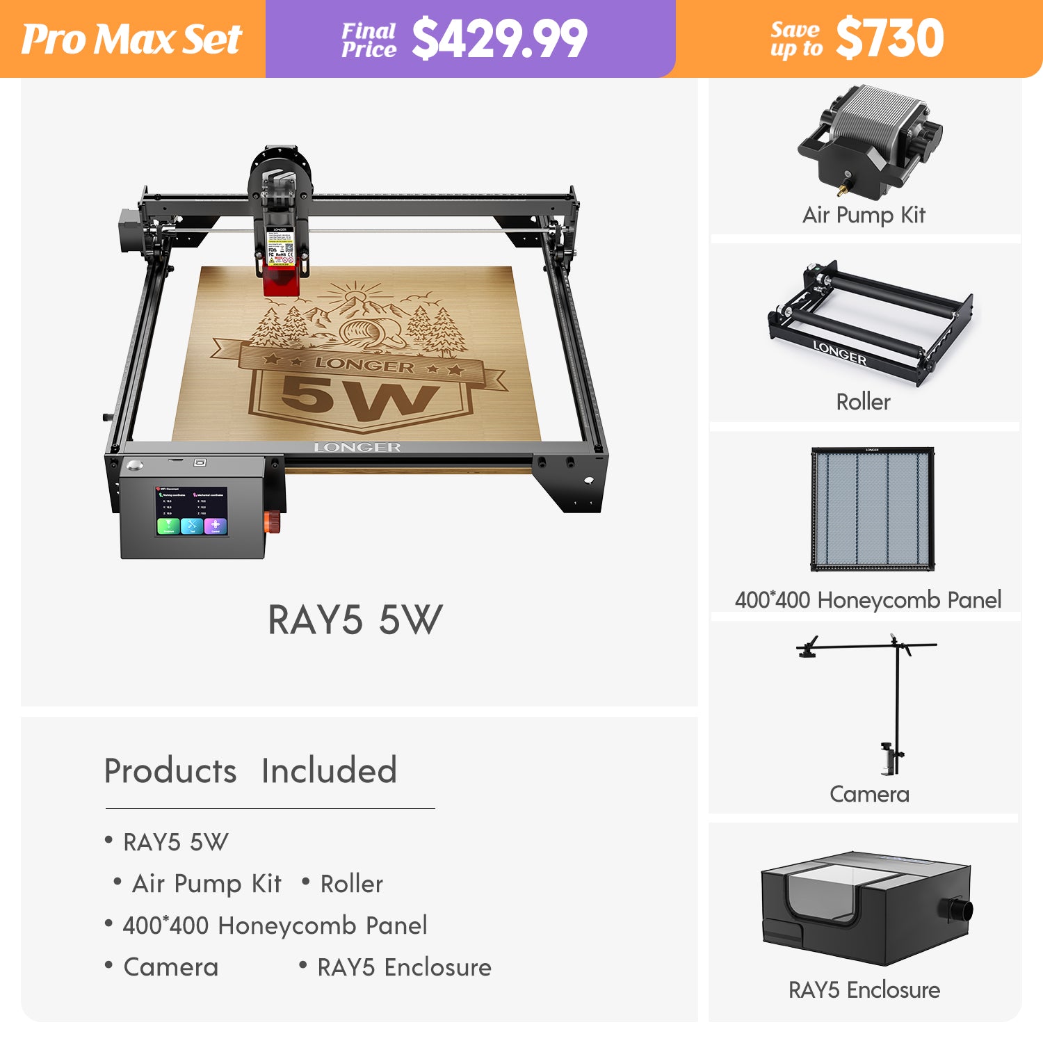 RAY5 5W Láser grabador