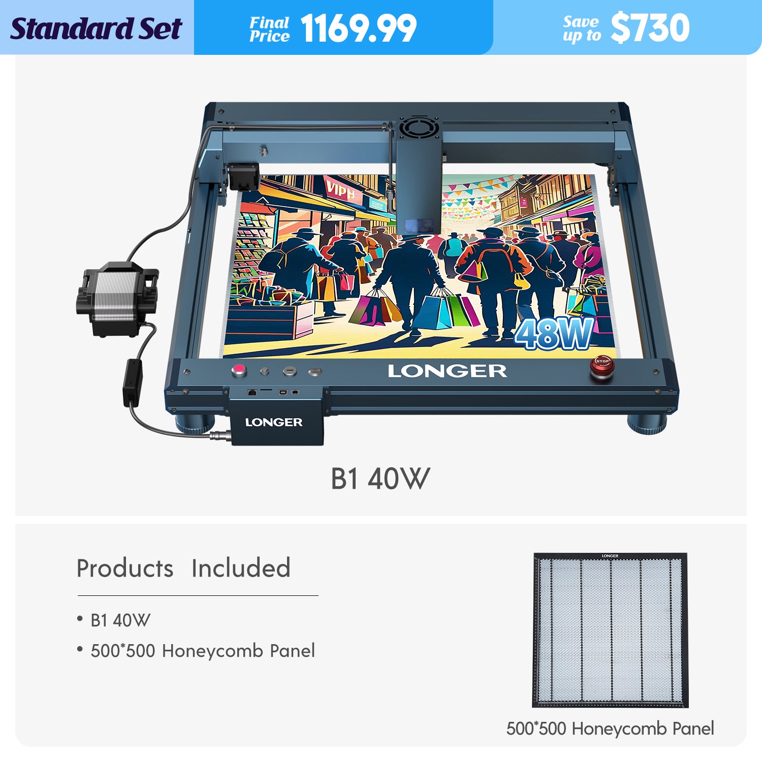 Longer Laser B1 40W Engraving Machine(44-48W Output Power) - LONGER