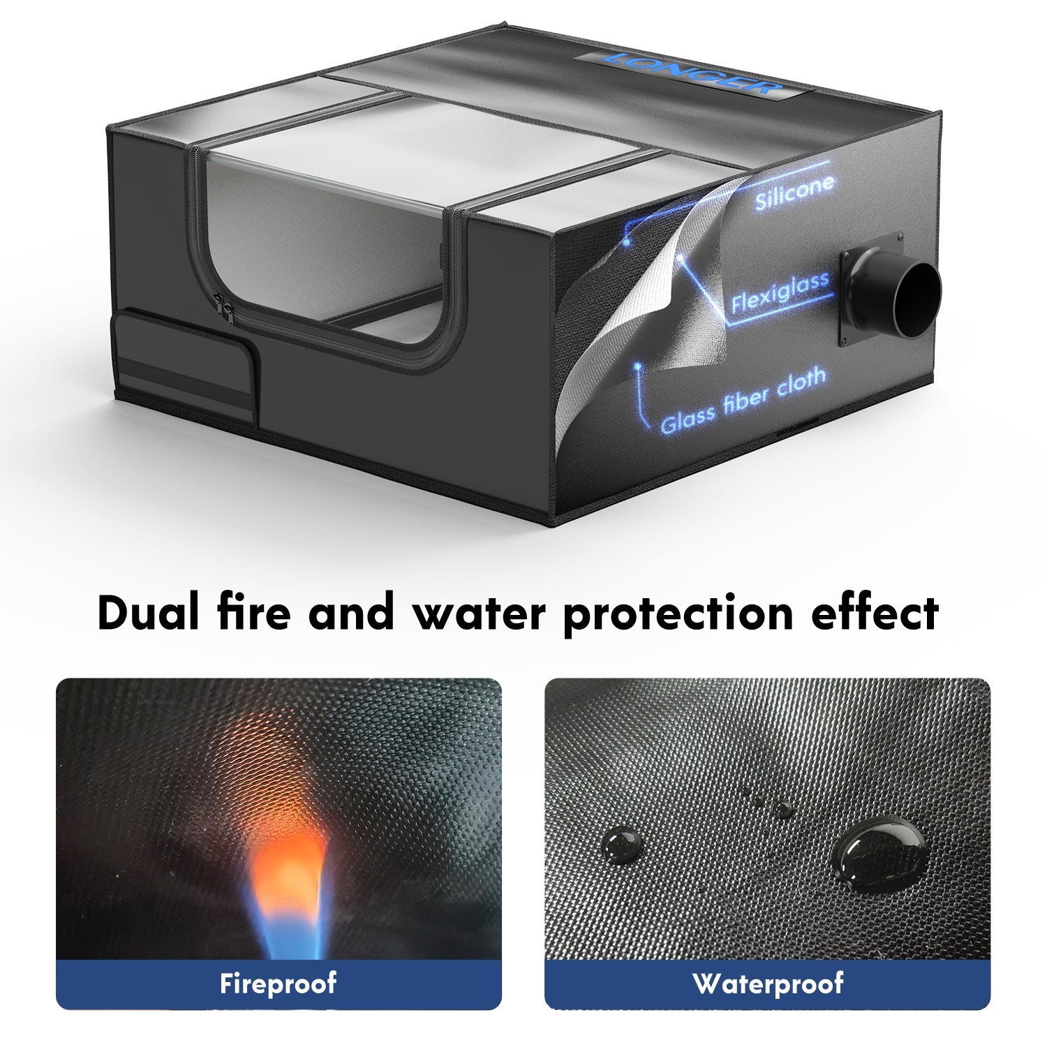 LONGER Laser Engraver Enclosure with Vent, Large Size Laser Cutter Machine Protective Cover for Most Laser Engraving Machine Insulates Against Smoke and Odor, Noise Reduction, Eye Protection - LONGER