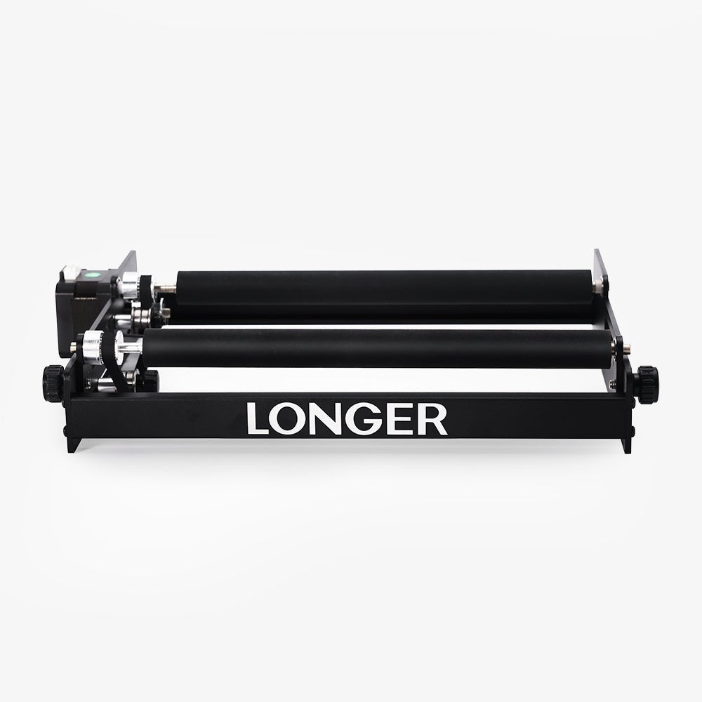 LONGER Laser Engraver Rotary Roller, Y - axis Rotary Roller 360° Rotation for Laser Engraver Engraving Cylindrical Objects Tumblers Cans Cups Bottles, Adjustable 6 - 200mm Diameters - LONGER