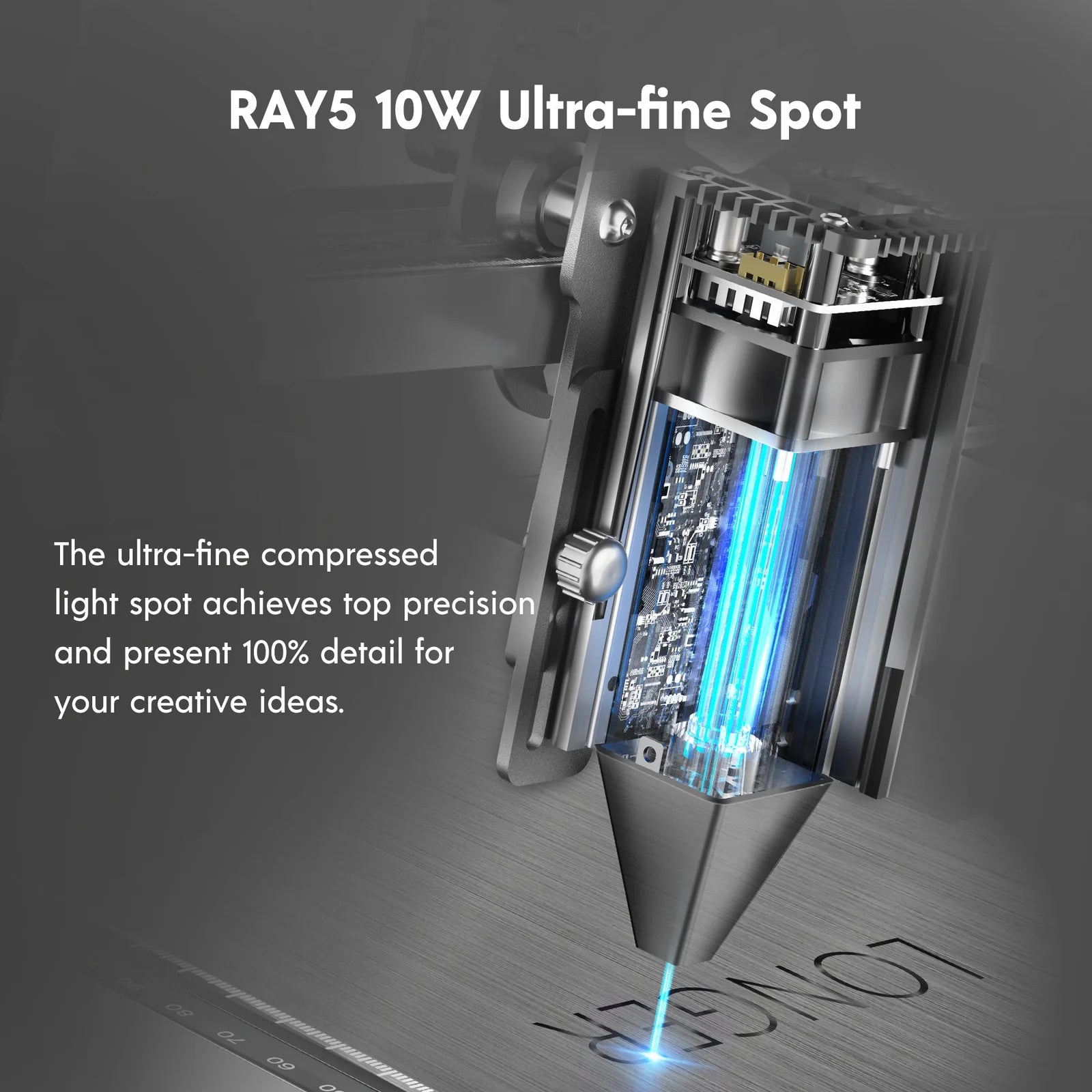 Longer RAY5 Corte y grabado de alta precisión de 60 W, grabador láser de 10 W, punto de 0,06 x 0,06 mm, pantalla táctil de 3,5