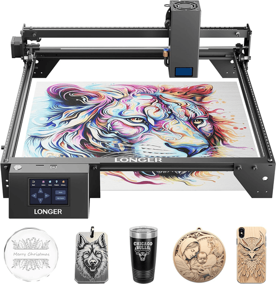 Longer RAY5 120W Laser Engraver, 20W Output Power, 3.5"Touch Screen APP Offline Control, DIY Engraver Tool for Metal/Glass/Wood, Engraving Area 14.7"x14.7" - LONGER